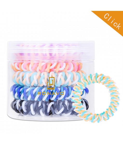 Plastic Hair Ties Spiral Ponytail Holder 5 Piece 