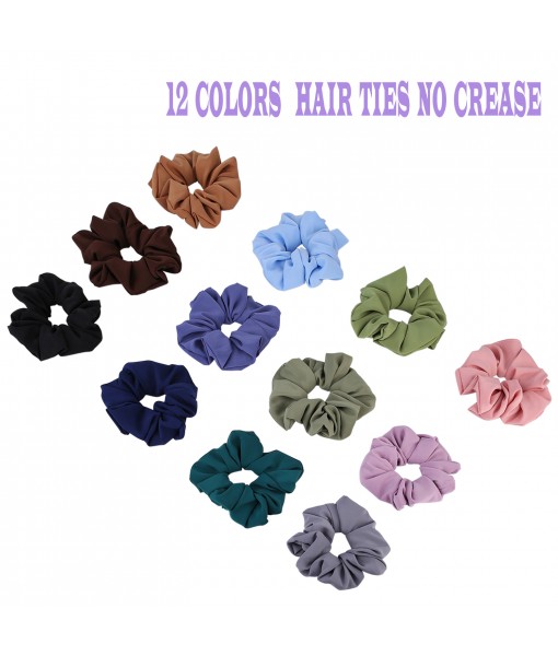ONLY  US: Scrunchies for Hair Chiffon - 12 Pcs