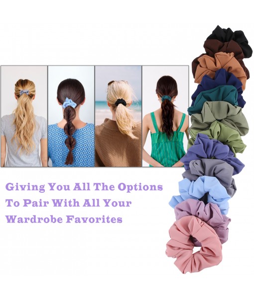 ONLY  US: Scrunchies for Hair Chiffon - 12 Pcs