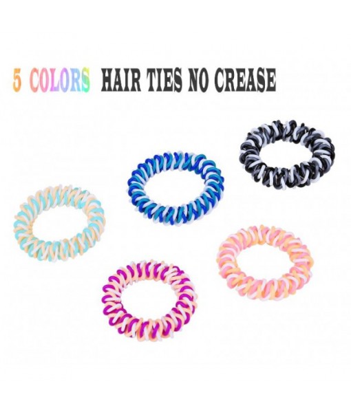 Plastic Hair Ties Spiral Ponytail Holder 5 Piece 
